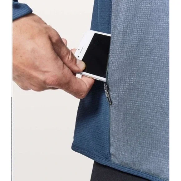 Lululemon Airing Easy Hoodie Jacket Mens‎ XL Breathable Blue Pockets Zip LM4749S - Picture 3 of 13